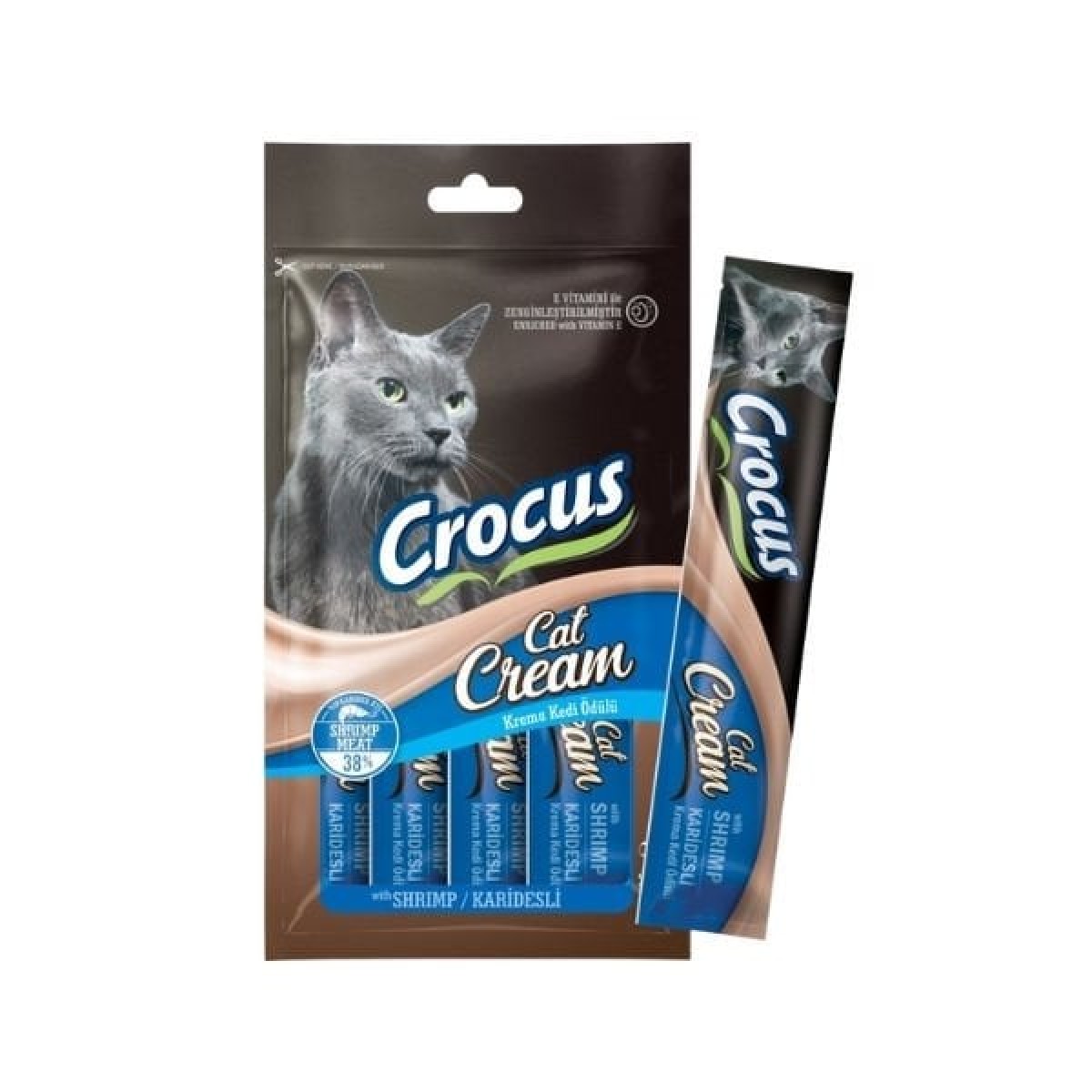 Crocus Karidesli Sıvı Kedi Ödül Maması 15 Gr 4 Adet