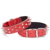 Doggie Comfort Deri Çivili Köpek Boyun Tasması Large Kırmızı 4x57-65 Cm