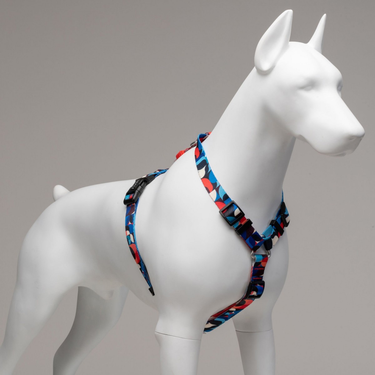 Lindo Dogs Red Line H Tipi Köpek Göğüs Tasması Kırmızı/Mavi Beden Medium