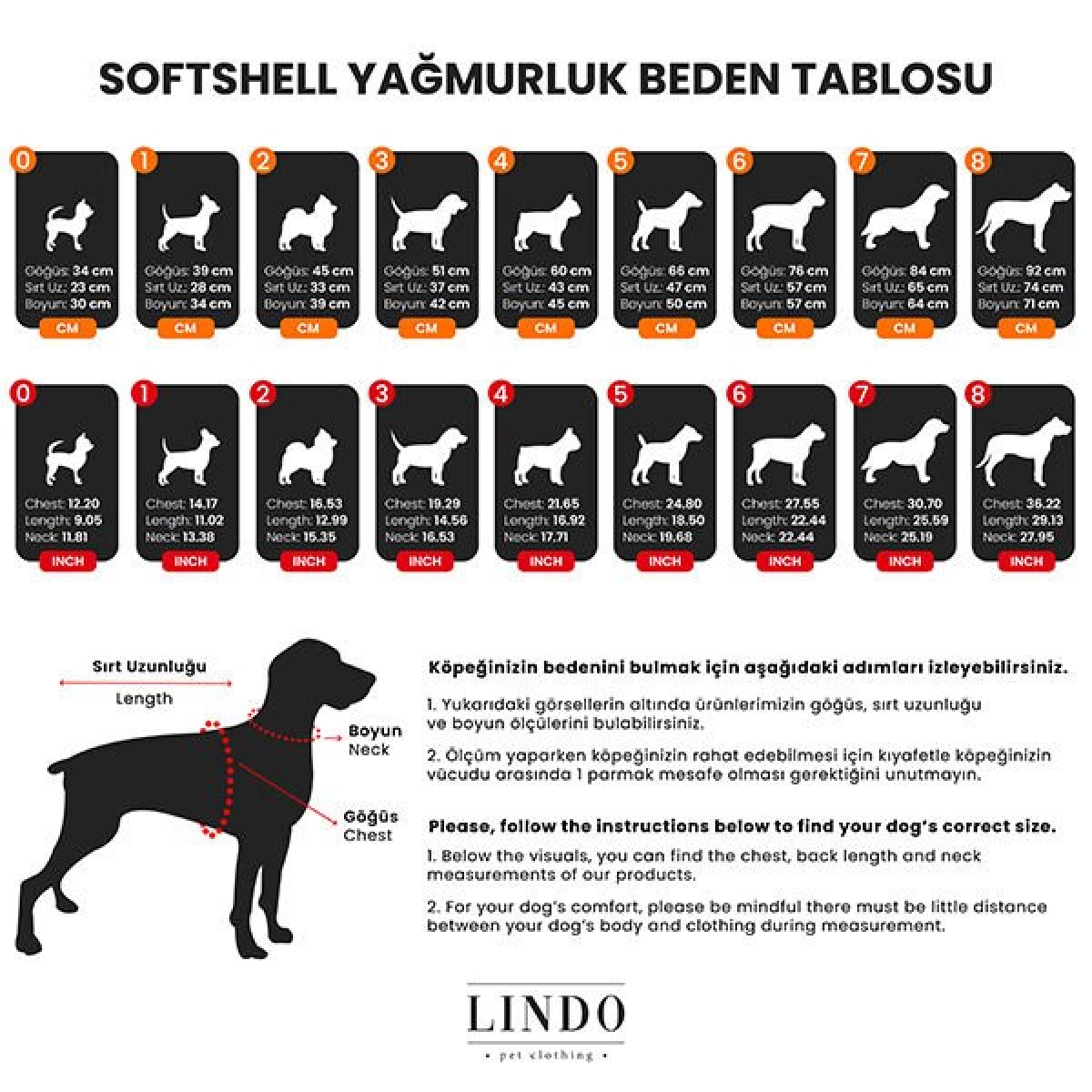 Lindo Dogs Softshell Black Skull Köpek Yağmurluğu Siyah Beden 5