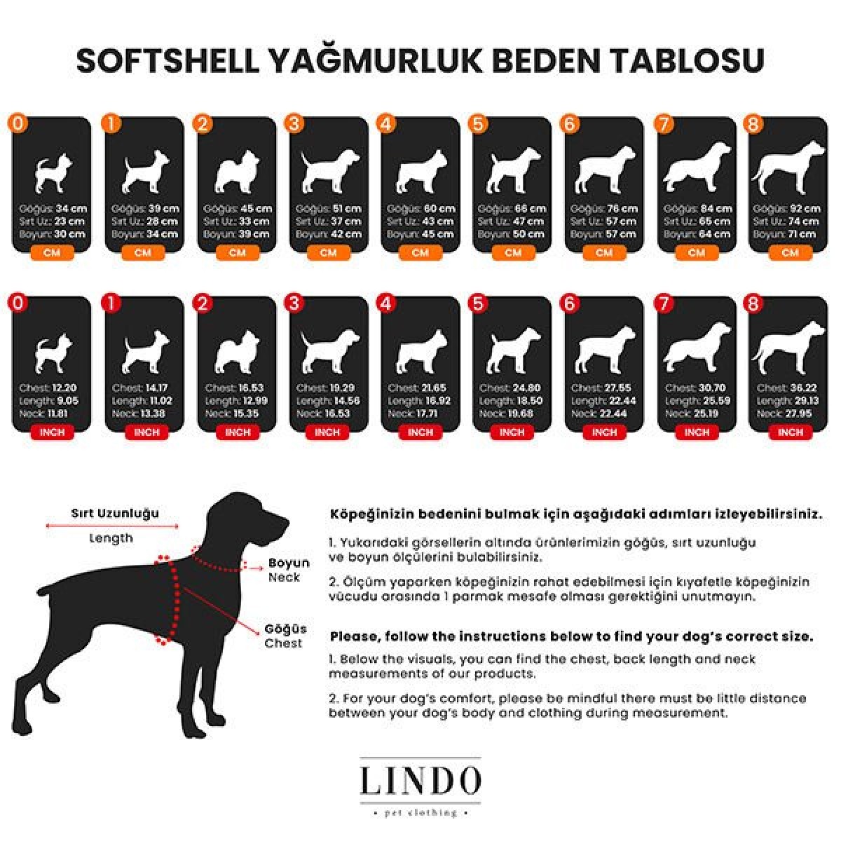 Lindo Dogs Softshell Red Stripe Köpek Yağmurluğu Kırmızı Beden 5