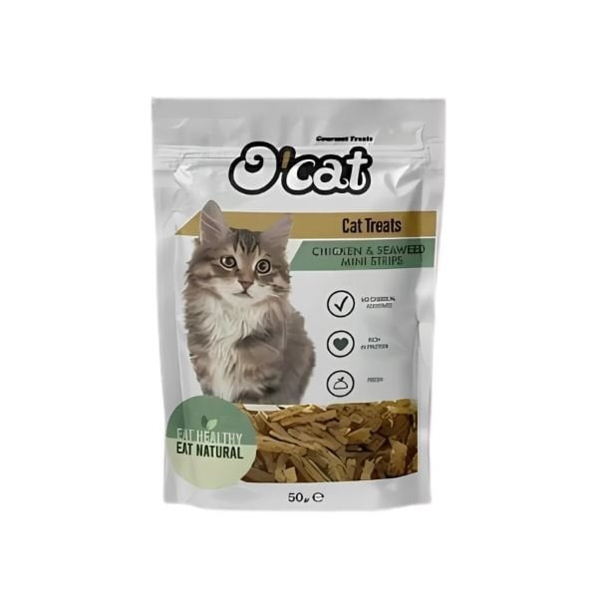 O Cat Tavuk ve Yosunlu Mini Çubuk Kedi Ödül Maması 50 Gr