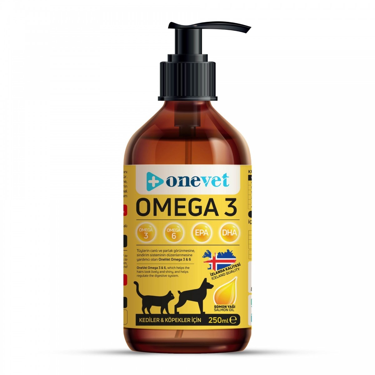 OneVet Omega 3 Kedi ve Köpekler İçin Bağışıklık Destekleyici Balık Yağı 250 Ml