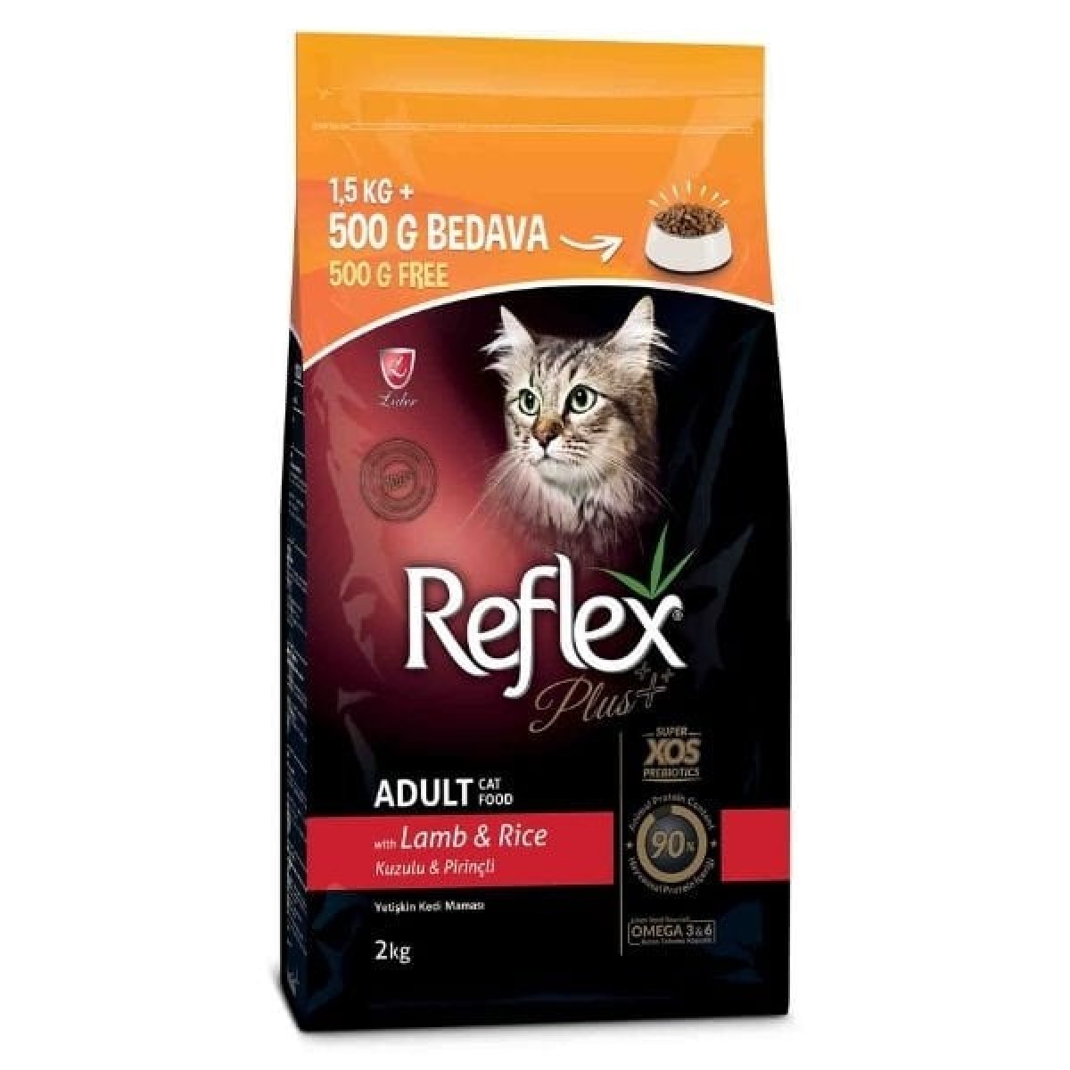 Reflex Plus Adult Kuzu ve Pirinçli Yetişkin Kedi Maması 1.5 Kg+500 Gr Hediyeli