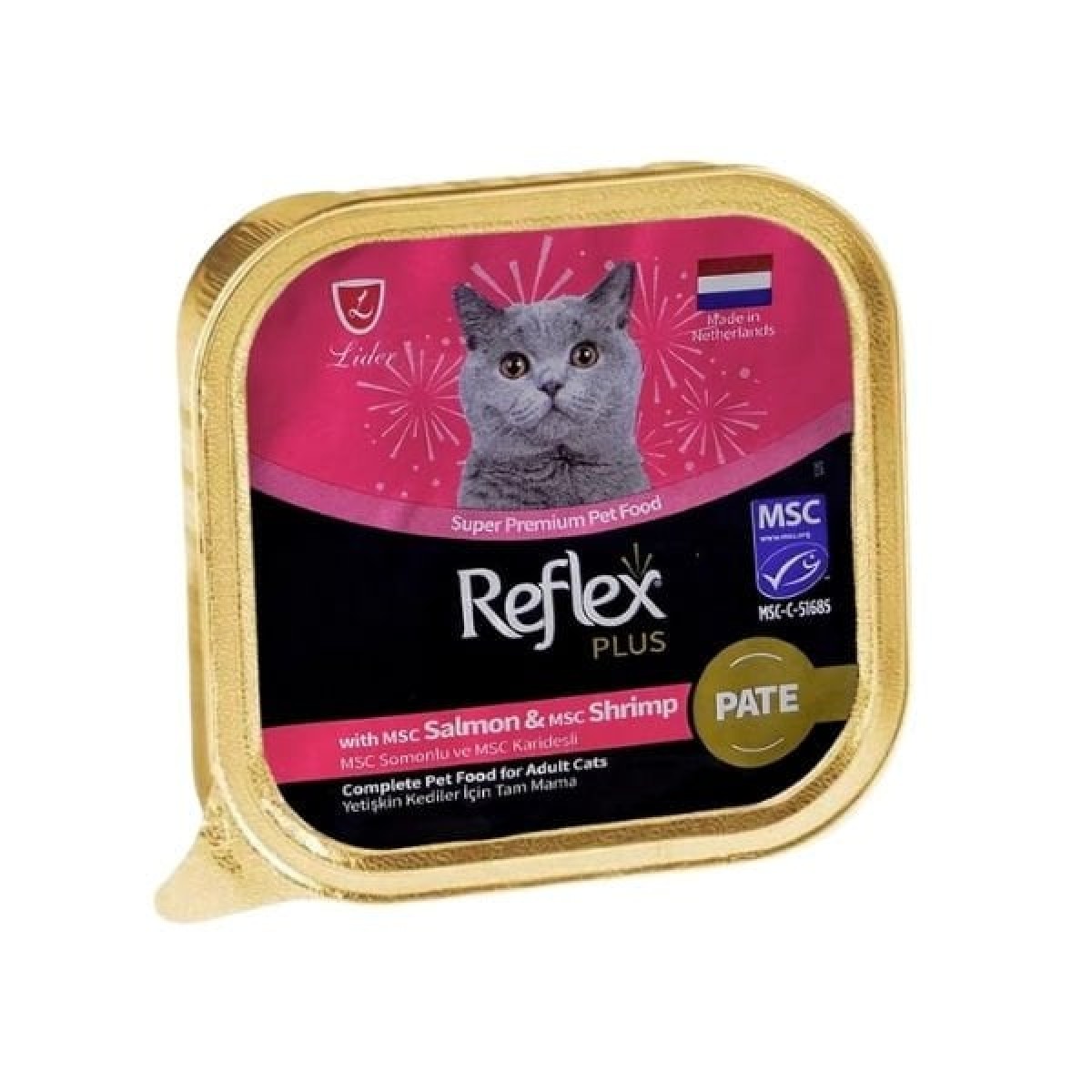 Reflex Plus Pate Somonlu ve Karidesli Yetişkin Konserve Kedi Maması 85 Gr