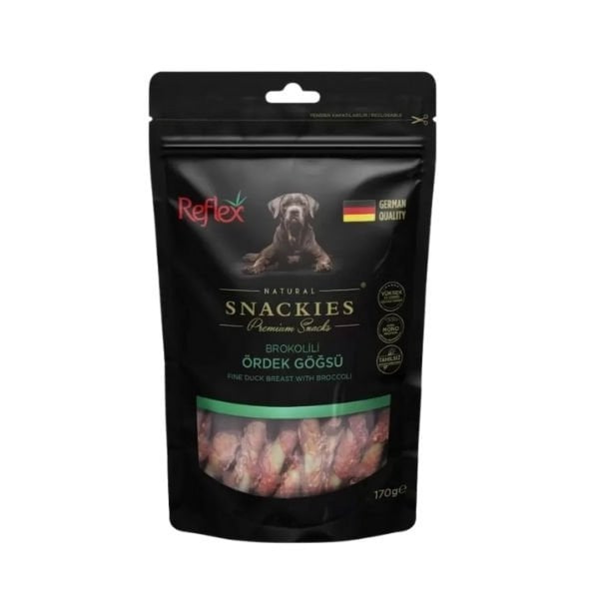 Reflex Snackies Natural Brokolili Ördek Göğsü Tahılsız Köpek Ödül Maması 170 Gr
