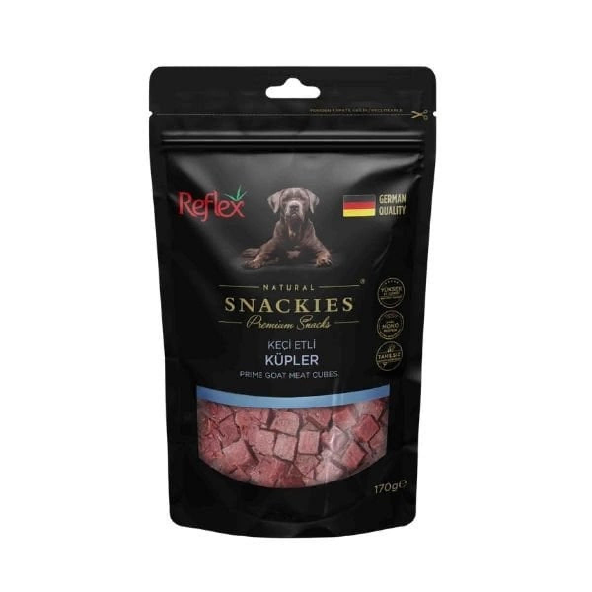 Reflex Snackies Natural Keçi Etli Küpler Tahılsız Köpek Ödül Maması 170 Gr