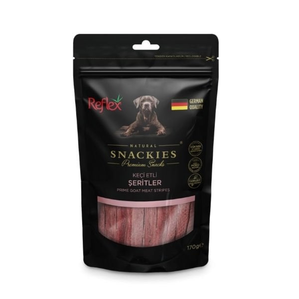Reflex Snackies Natural Keçi Etli Şerit Tahılsız Köpek Ödül Maması 170 Gr