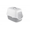 Stefanplast Cathy Kapalı Kedi Tuvaleti Beyaz/Gri 56x40x40 Cm