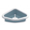 Stefanplast Sprint Corner Köşeli Açık Kedi Tuvaleti Beyaz/Mavi 56x40x14 Cm
