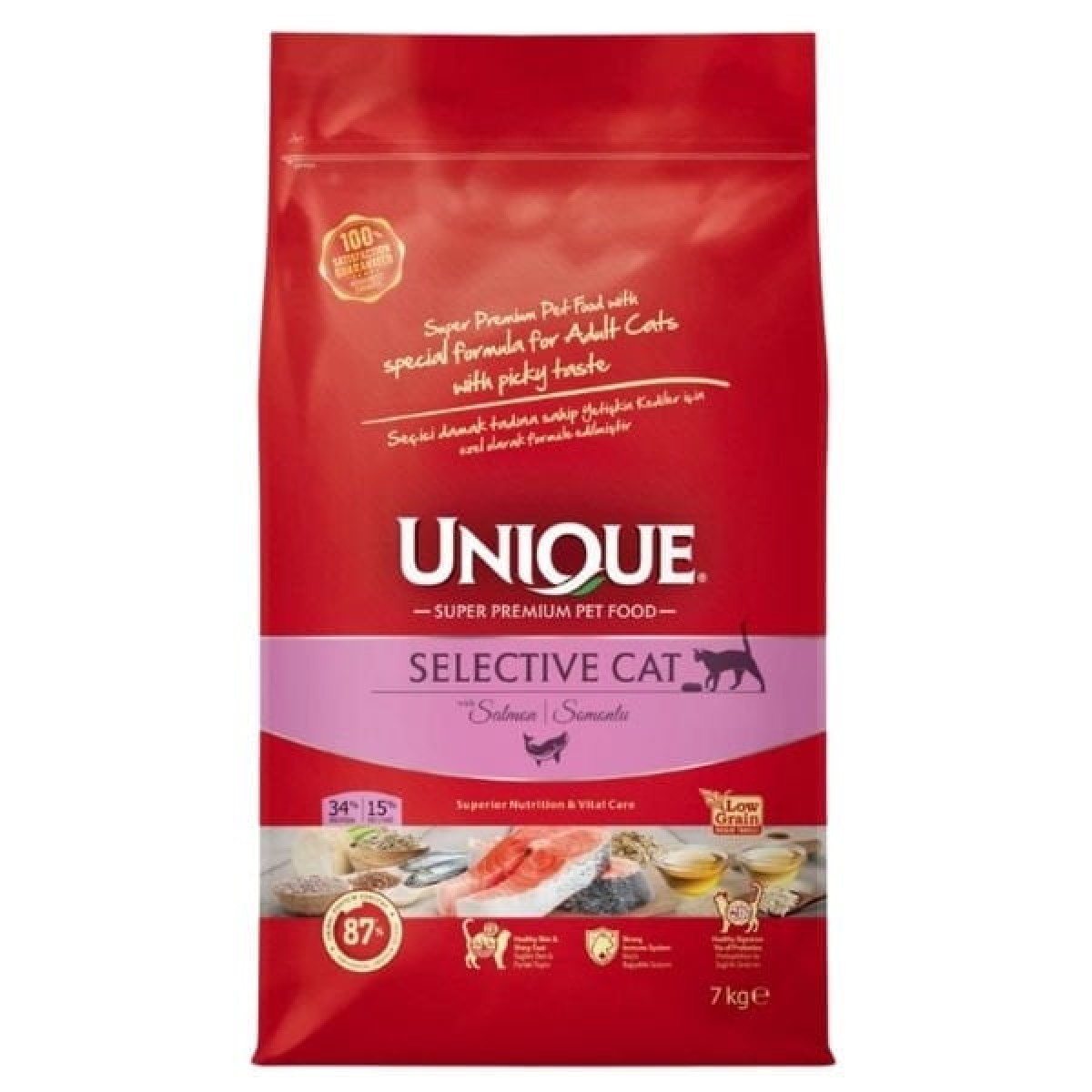 Unique Seçici Kediler için Somonlu Yetişkin Kedi Maması 7 Kg